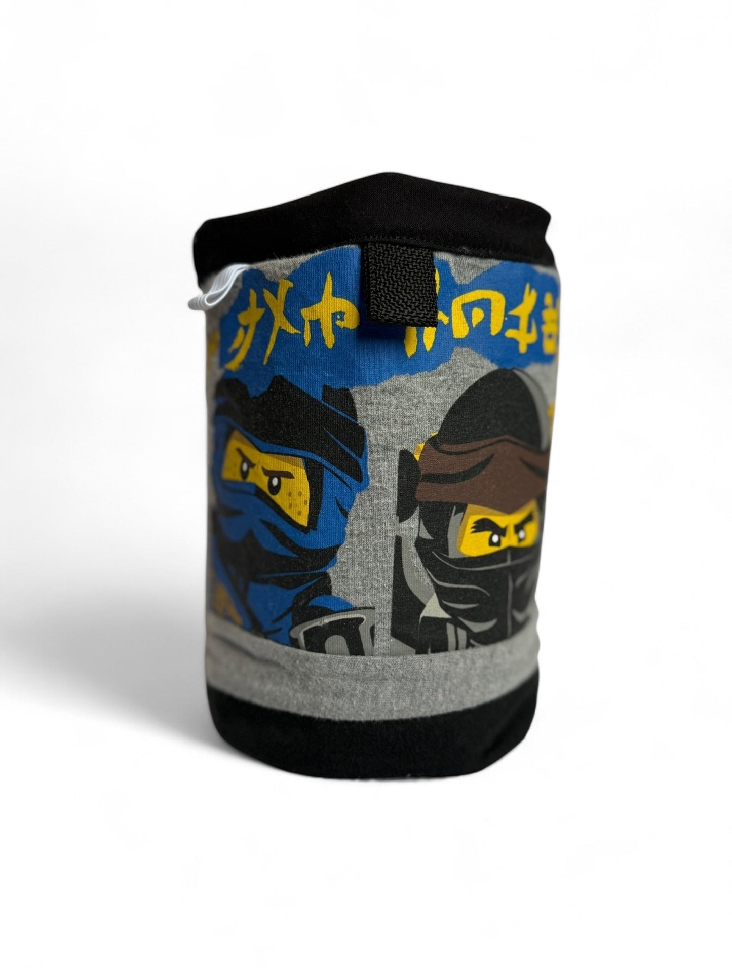 Chalk Bag featuring Jay and Cole from Ninjago, handcrafted from upcycled materials with a secure magnetic closure.