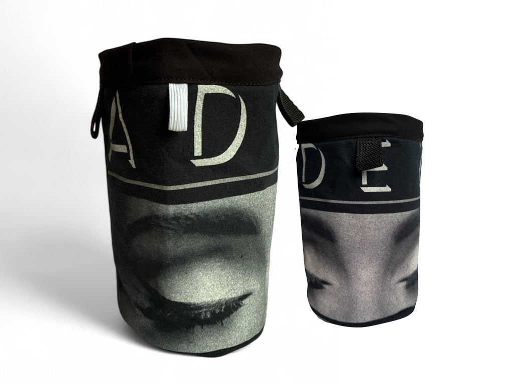 Adele Chalk Bag featuring a design inspired by the iconic singer, handcrafted from upcycled materials with a secure magnetic closure.